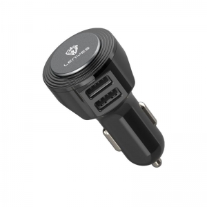 POWER ADAPTOR CAR CHARGER LENYES DUAL IN-CAR 2*USB 2.1A BLACK